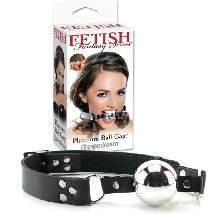 Fémes színű golyós szájpecek előjátékokhoz, bdsm szexhez